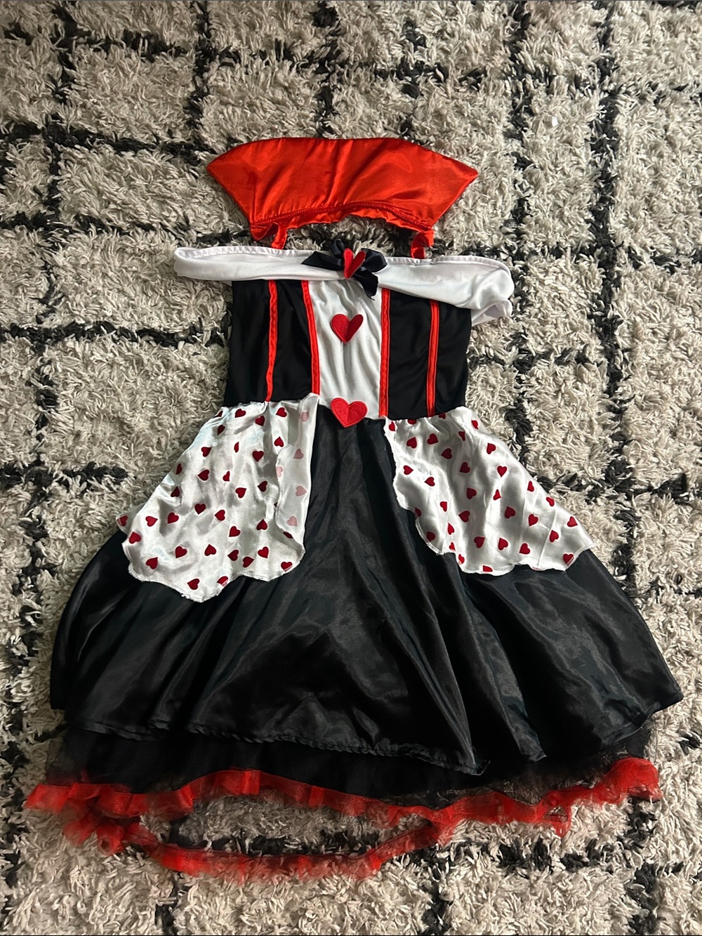 Red & Black Heart Queen Costume Dress